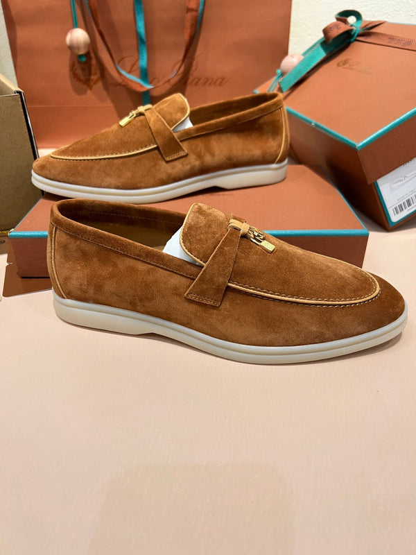 mocassino lp summer charm walk in pelle scamosciata marrone beige