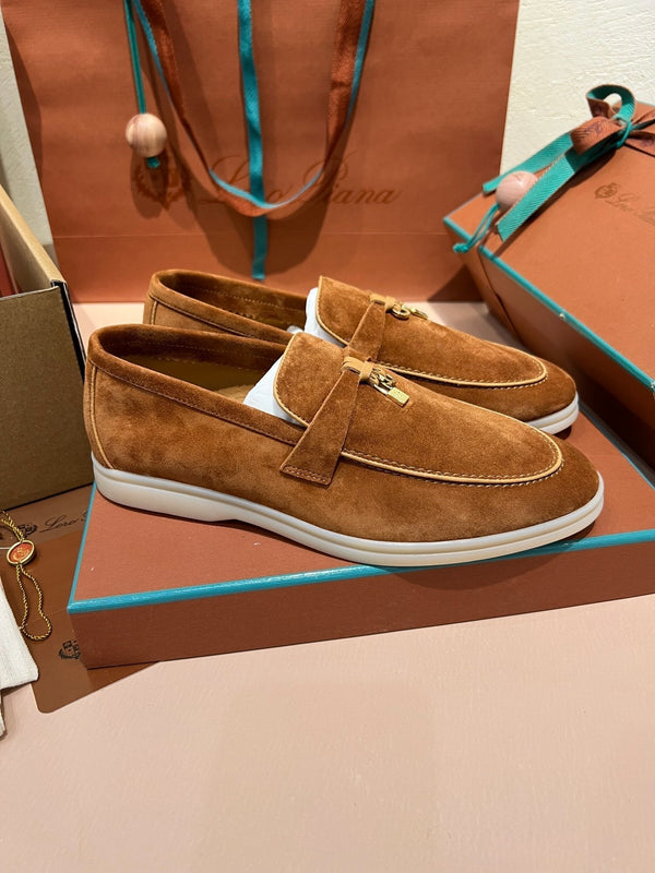 mocassino lp summer charm walk in pelle scamosciata marrone beige