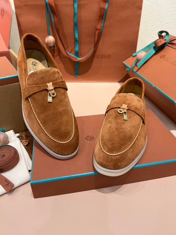 mocassino lp summer charm walk in pelle scamosciata marrone beige