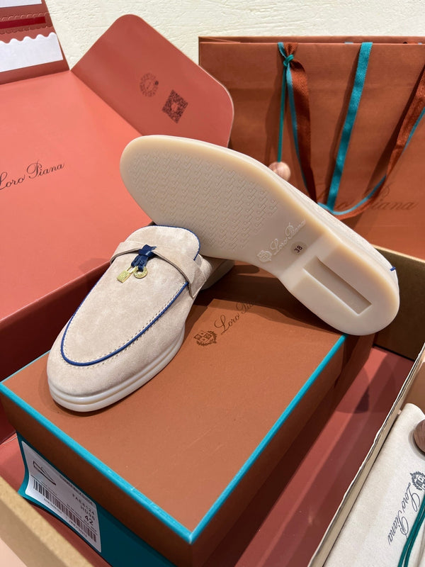 lp summer charm walk loafer  grey blue suede