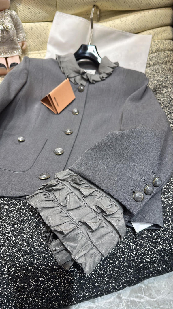 Miumiu Suit Gray Polyester fiber