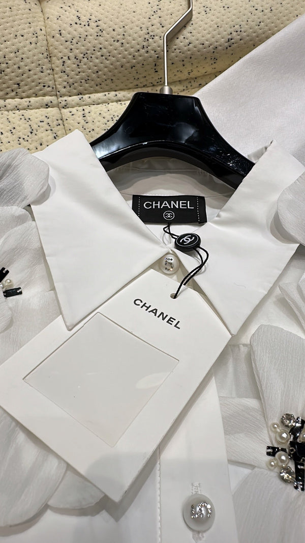 CC Shirt White mix Black Cotton