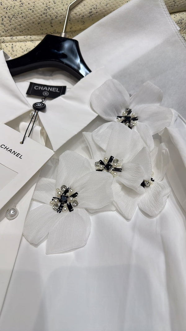 CC Shirt White mix Black Cotton