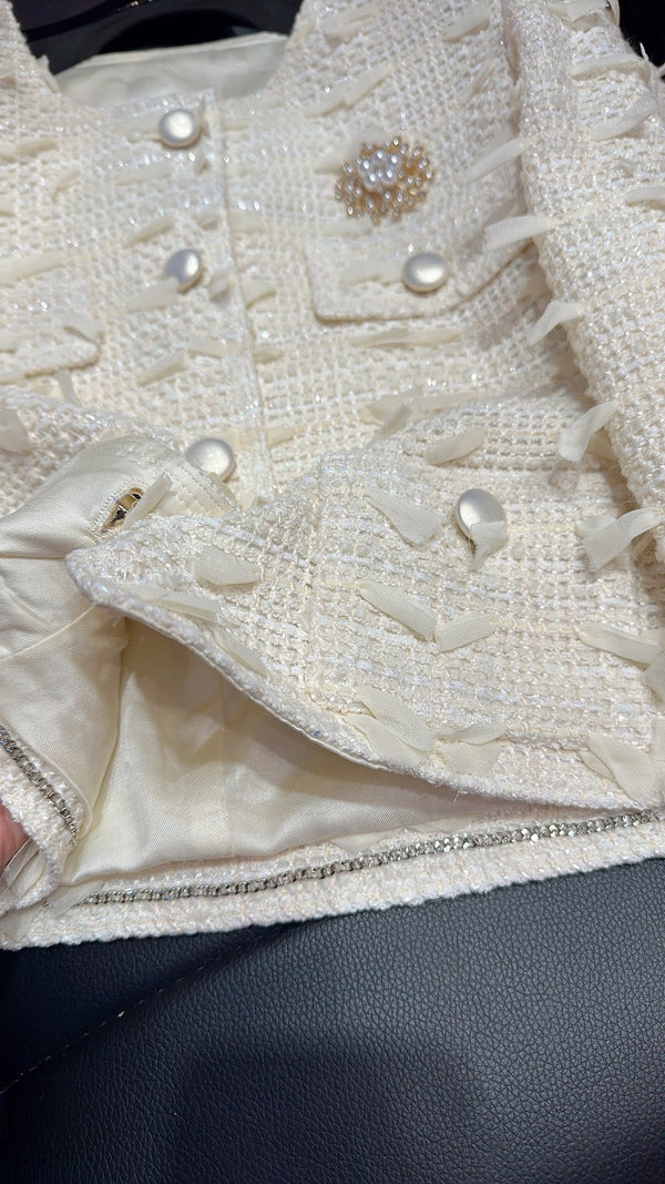 CC 25 Fringe Jacket White Cotton 299177