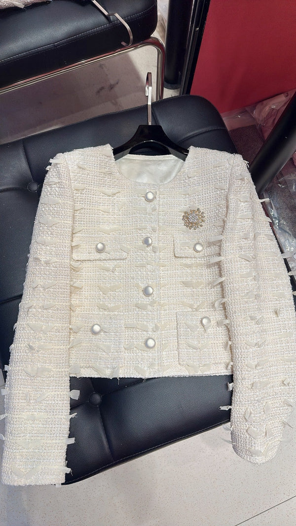 CC 25 Fringe Jacket White Cotton 299177