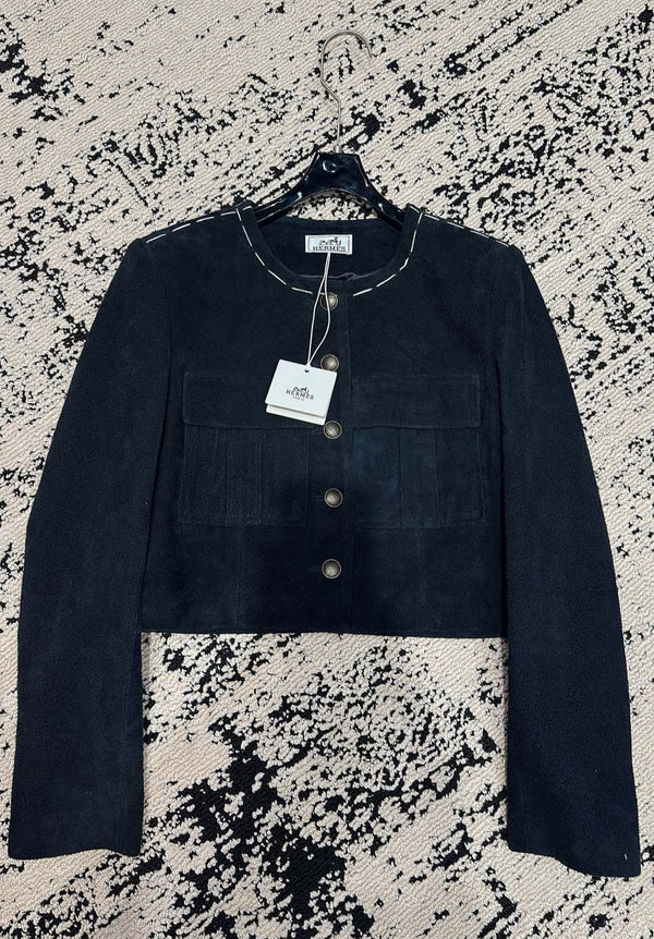 HM 25 Premium Blue Black Suede Jacket 264284