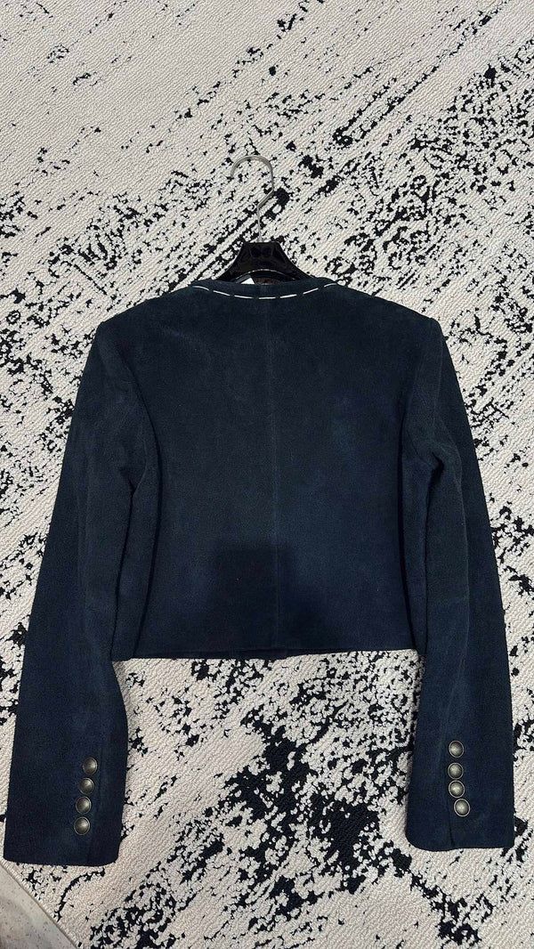 HM 25 Premium Blue Black Suede Jacket 264284