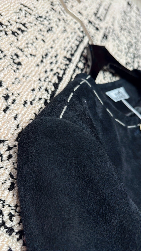 HM 25 Premium Blue Black Suede Jacket 264284