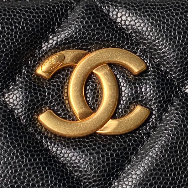 24a shopping bag 30cm black caviar gold hardware