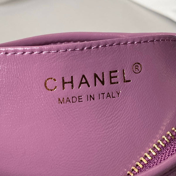 Borsa hobo 24a 23 cm in pelle di vitello viola con finiture dorate