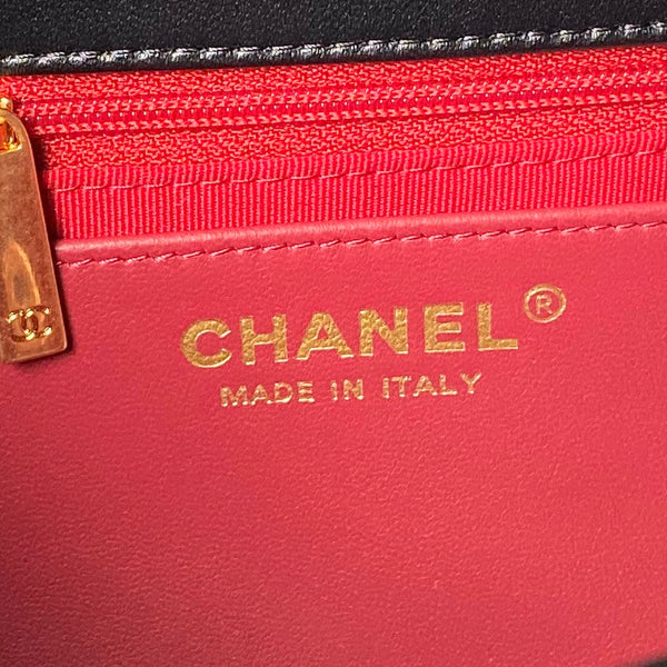 24a classic flap bag 26cm black lambskin gold hardware