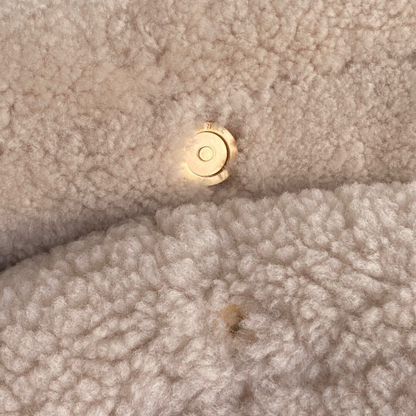 CC 24K Hobo 22 Bag 39cm Beige Wool Fur