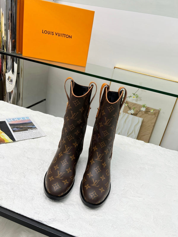 LV Rider Boot Dark Brown Monogram Cowhide