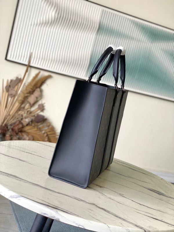 SAC PLAT 24H 41 IN DARK GRAY MONOGRAM ECLIPSE CANVAS