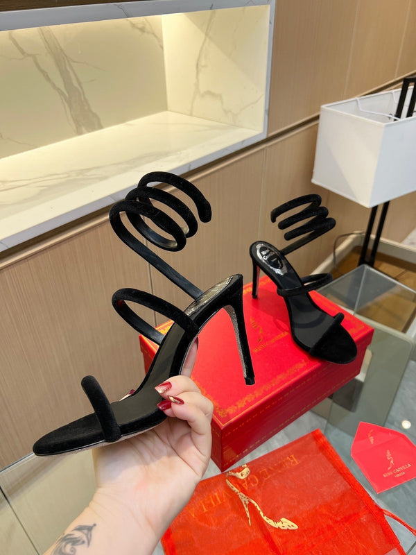 RC Sandals Black Original Velvet Sheepskin 341992