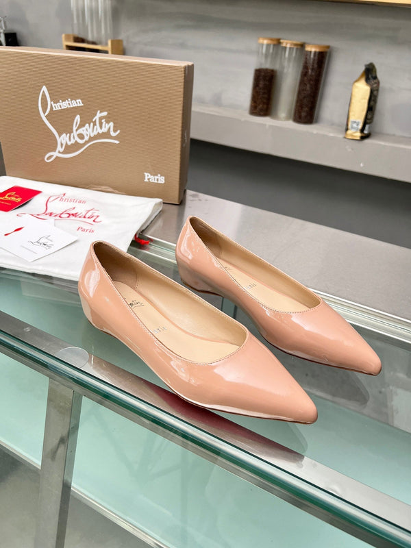 CL Kate Ballerina Flats Patent Leather Nude