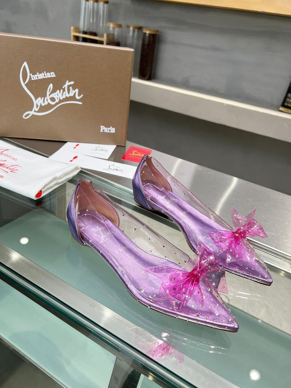 CL Jelly Strass Flats Pvc Iridescent Nappa Leather And Strass Parme