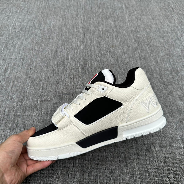 LV TRAINER BIANCO MIX NERO MONOGRAMMA PELLE DI VITELLO