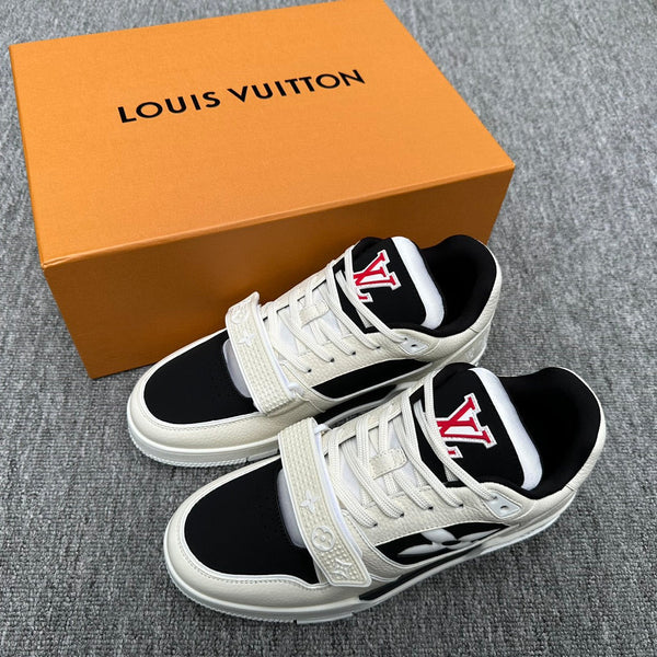 LV TRAINER BIANCO MIX NERO MONOGRAMMA PELLE DI VITELLO