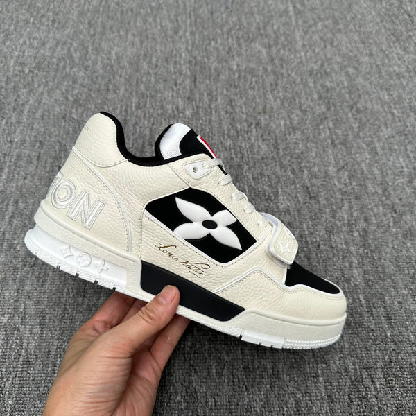 LV TRAINER BIANCO MIX NERO MONOGRAMMA PELLE DI VITELLO