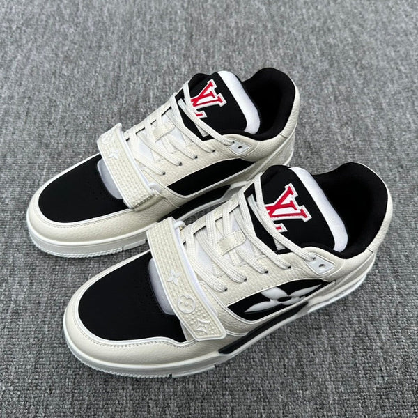 LV TRAINER BIANCO MIX NERO MONOGRAMMA PELLE DI VITELLO