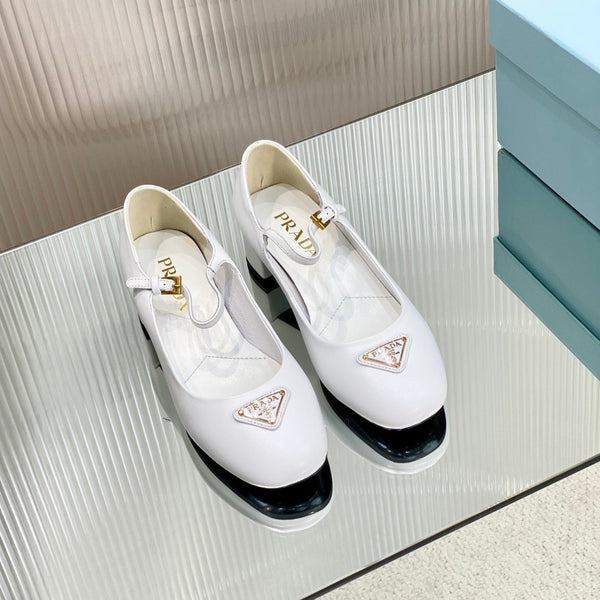 DÉCOLLETÉ MARY JANE IN NAPPA PRA IN PELLE DI AGNELLO BIANCA