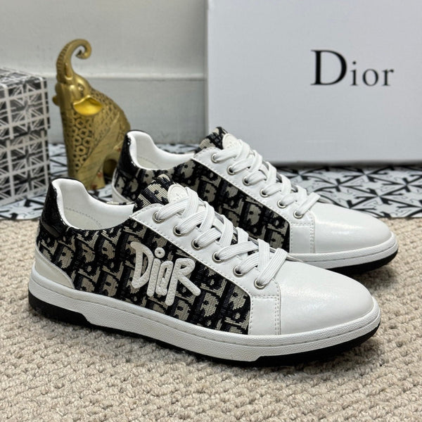 CD CASUAL SNEAKER WHITE AND BLACK CALFSKIN
