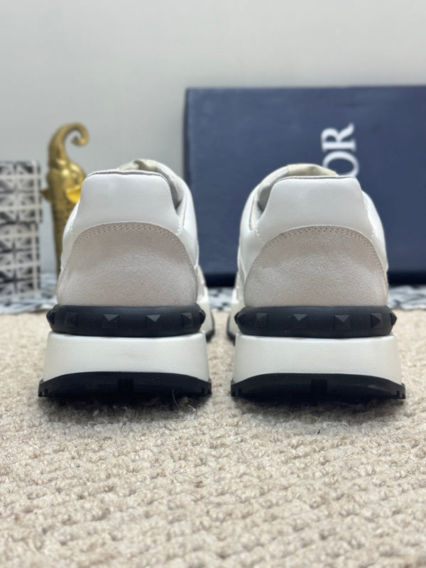 SNEAKER CD B25 IN VITELLO BIANCO E BEIGE