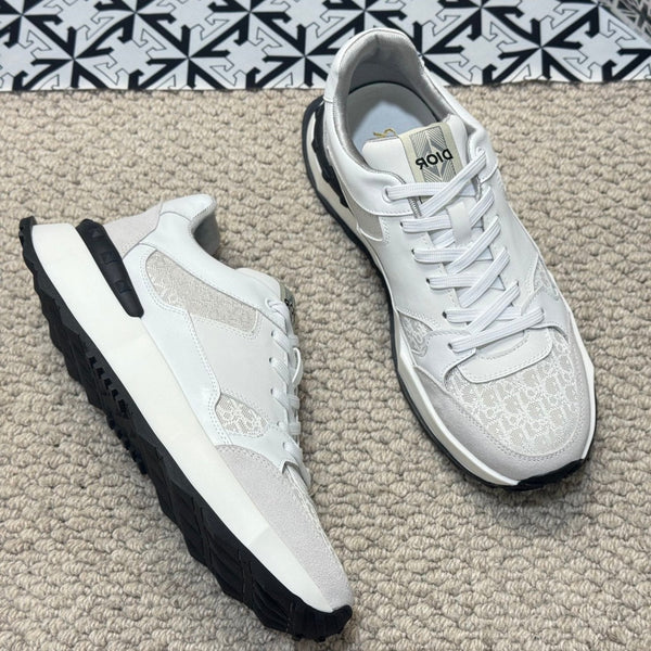 CD B25 SNEAKER WHITE AND BEIGE CALFSKIN