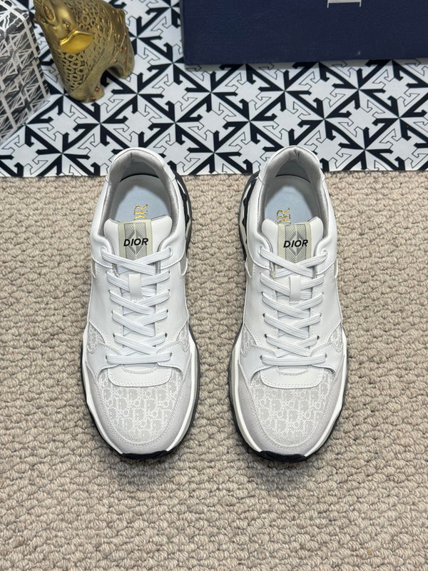 SNEAKER CD B25 IN VITELLO BIANCO E BEIGE