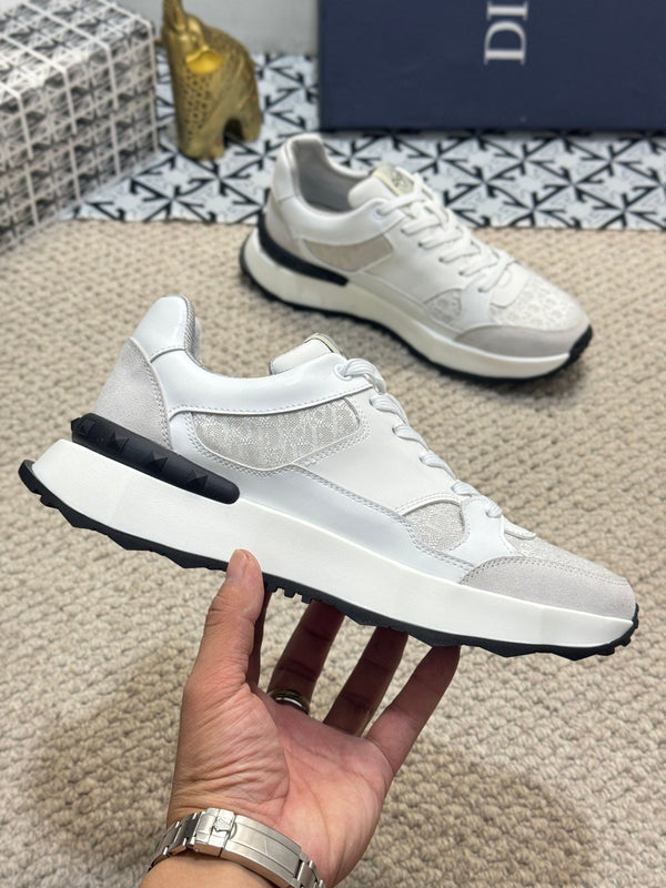 SNEAKER CD B25 IN VITELLO BIANCO E BEIGE