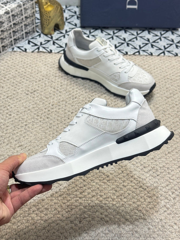 SNEAKER CD B25 IN VITELLO BIANCO E BEIGE