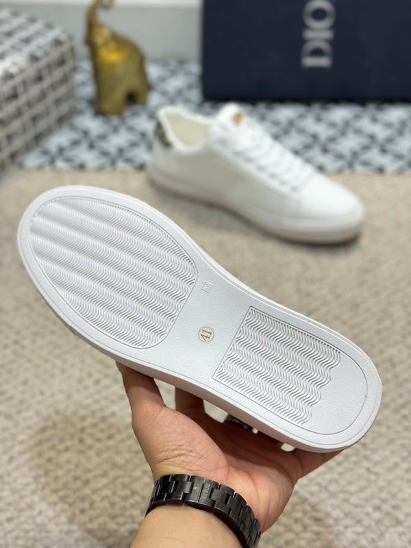 CD LOW TOP BASIC SNEAKER WHITE AND YELLOW CALFSKIN