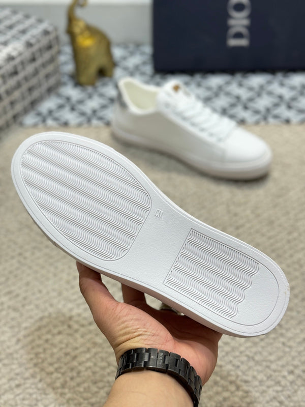 CD LOW TOP BASIC SNEAKER WHITE AND BLACK CALFSKIN