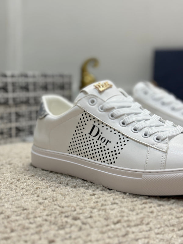 CD LOW TOP BASIC SNEAKER WHITE AND BLACK CALFSKIN