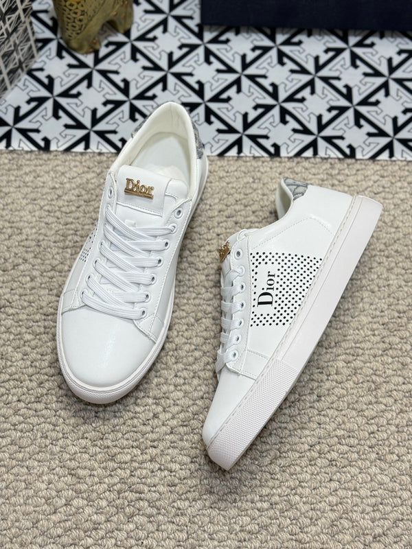 CD LOW TOP BASIC SNEAKER WHITE AND BLACK CALFSKIN