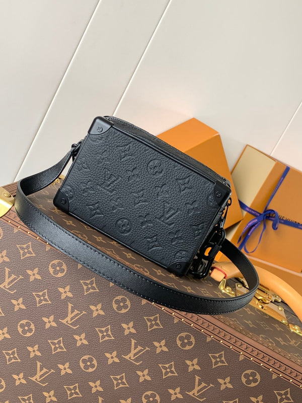 LV M55702 Mini Soft Trunk 18.5 with Matte-Black Chains Black Taurillon Cowhide