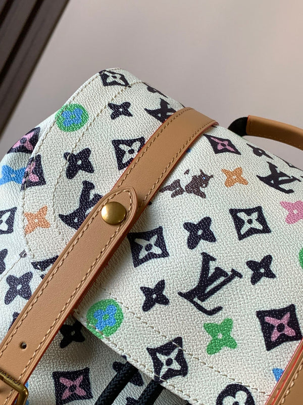 LV Christopher Large Backpack White Monogram Canvas