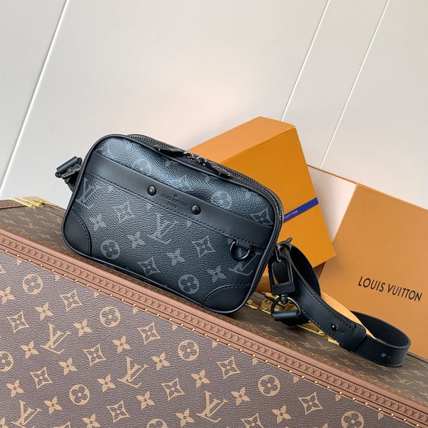 LV Nano Alpha 18.5 cm Black Monogram Eclipse Canvas