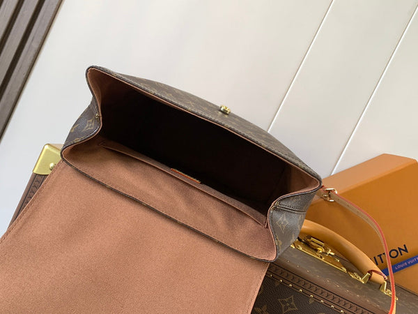 LV Soho MM Backpack 24cm Brown Beige Monogram Canvas & Cowhide