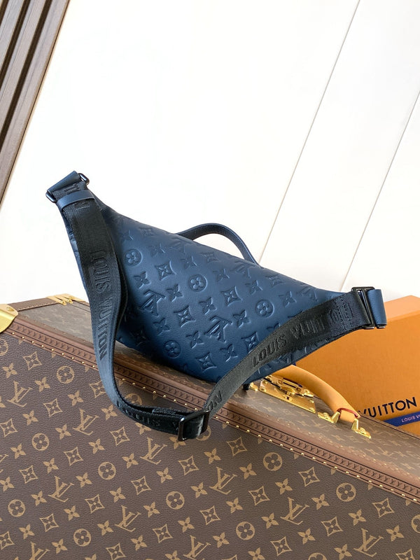 LV M14784 Rush Bumbag Dark Blue Monogram Shadow Calfskin
