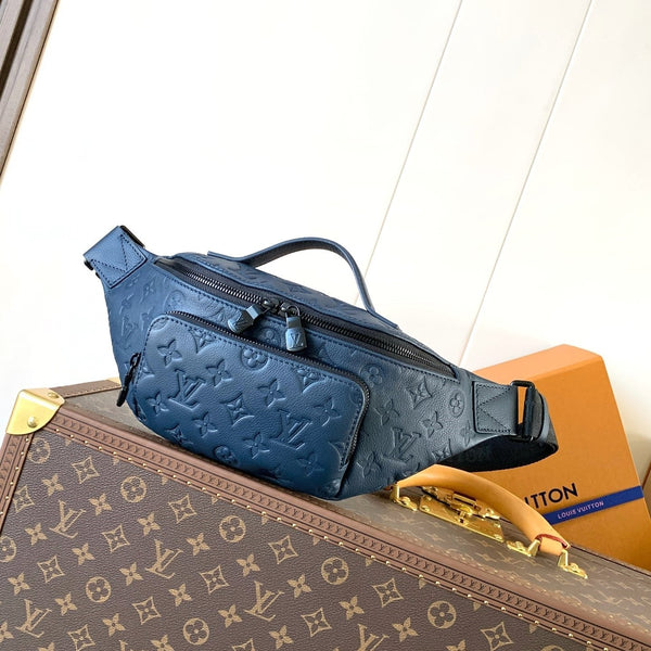 LV M14784 Rush Bumbag Dark Blue Monogram Shadow Calfskin