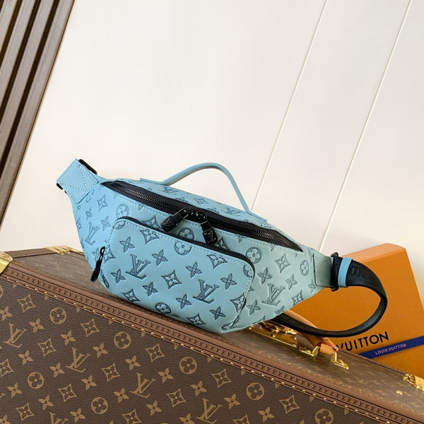 LV M14782 Rush Bumbag Light Blue Monogram Shadow Calfskin