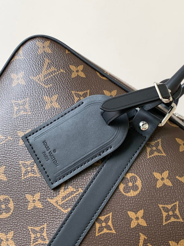 LV Porte-Documents Voyage Brown Black Macassar Canvas