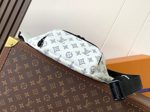 LV M25227 Rush Bumbag White Monogram Shadow Calfskin