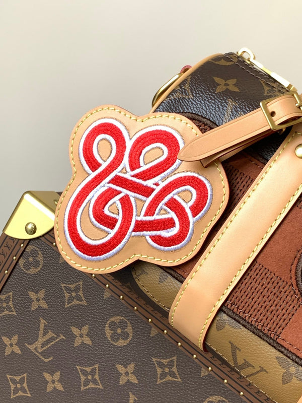 LV Keepall Bandoulière 25 Brown Boro Monogram Landscape canvas & Cowhide