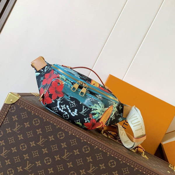 LV M24992 Surfin' Rush Bumbag Navy Blue Monogram Canvas & Calfskin GHW