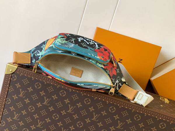 LV M24992 Surfin' Rush Bumbag Navy Blue Monogram Canvas & Calfskin GHW