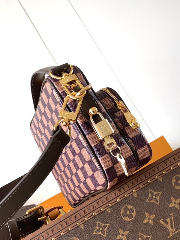 LV N40797 Nil Messenger Bag 25cm Damier Canvas & Leather Trim GHW