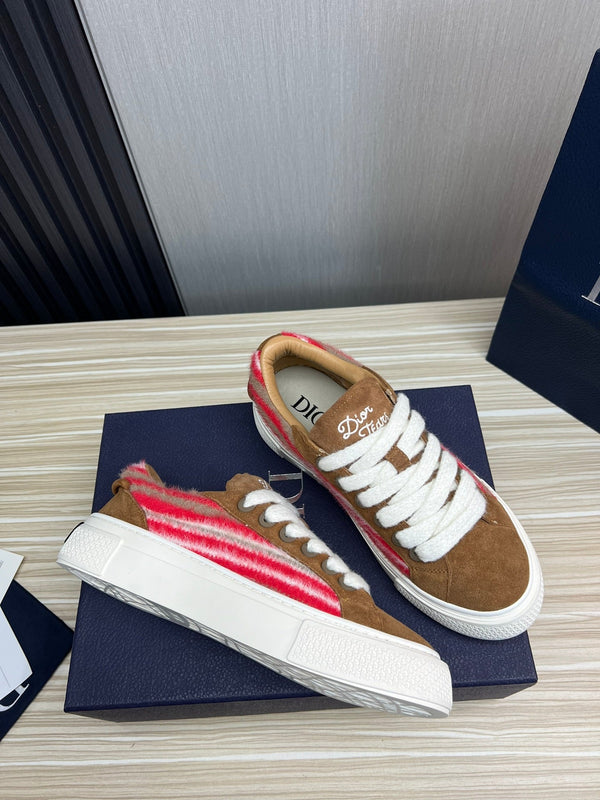 CD B33 SNEAKER BROWN SUEDE AND FABRIC